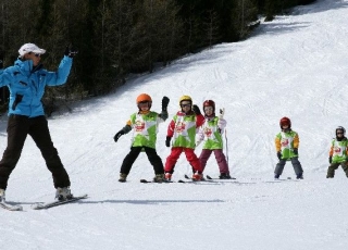  With ski instructor 